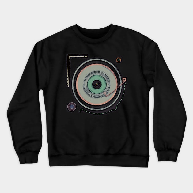 Turntable Distressed Crewneck Sweatshirt by Orbital Labs